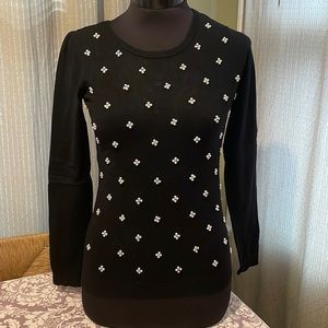 Black Charter Club sweater with pearl detailing